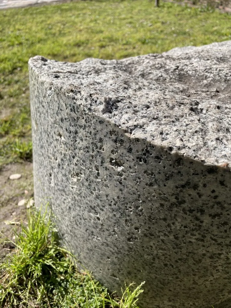 Granite column base at the Caracalla Baths in Rome