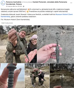 Pugnale di 2800 fa rinvenuto in Polonia