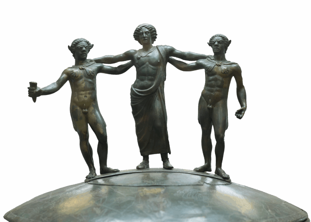Dettaglio della cista ficoroni - Reperto etrusco presente a Roma e conservato presso il Museo di Villa Giulia